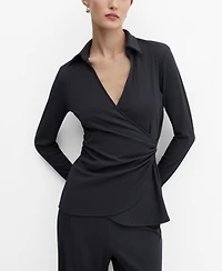 Mango Women's Draped Detail Blouse