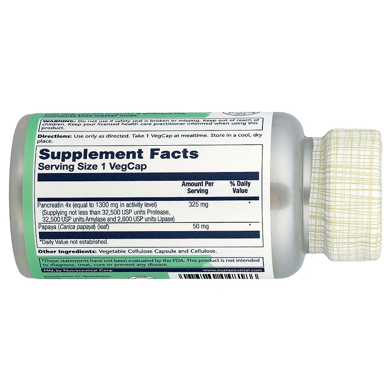Solaray Pancreatin 1300 - 90 VegCaps