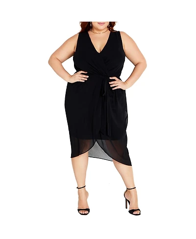 City Chic Plus Tie V-neck Dress