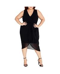 City Chic Plus Tie V-neck Dress