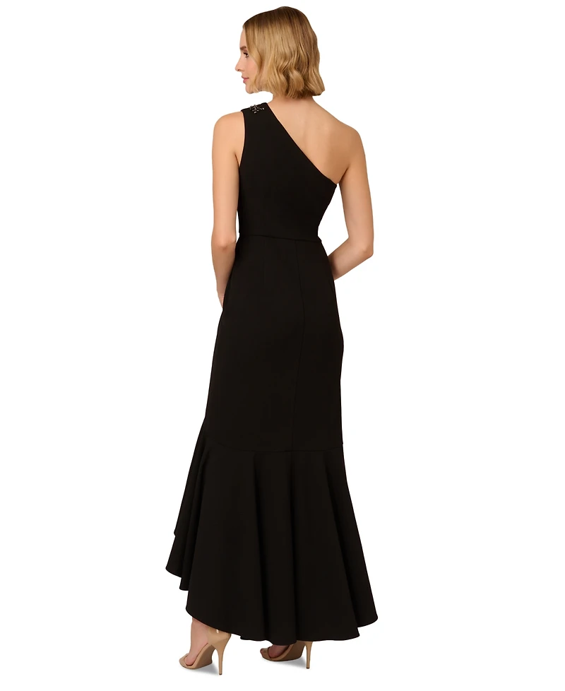 Adrianna Papell Women's Beaded One-Shoulder Gown