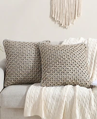 Boho Living Jada Jute Decorative Pillows 2 Piece Set, 20" x