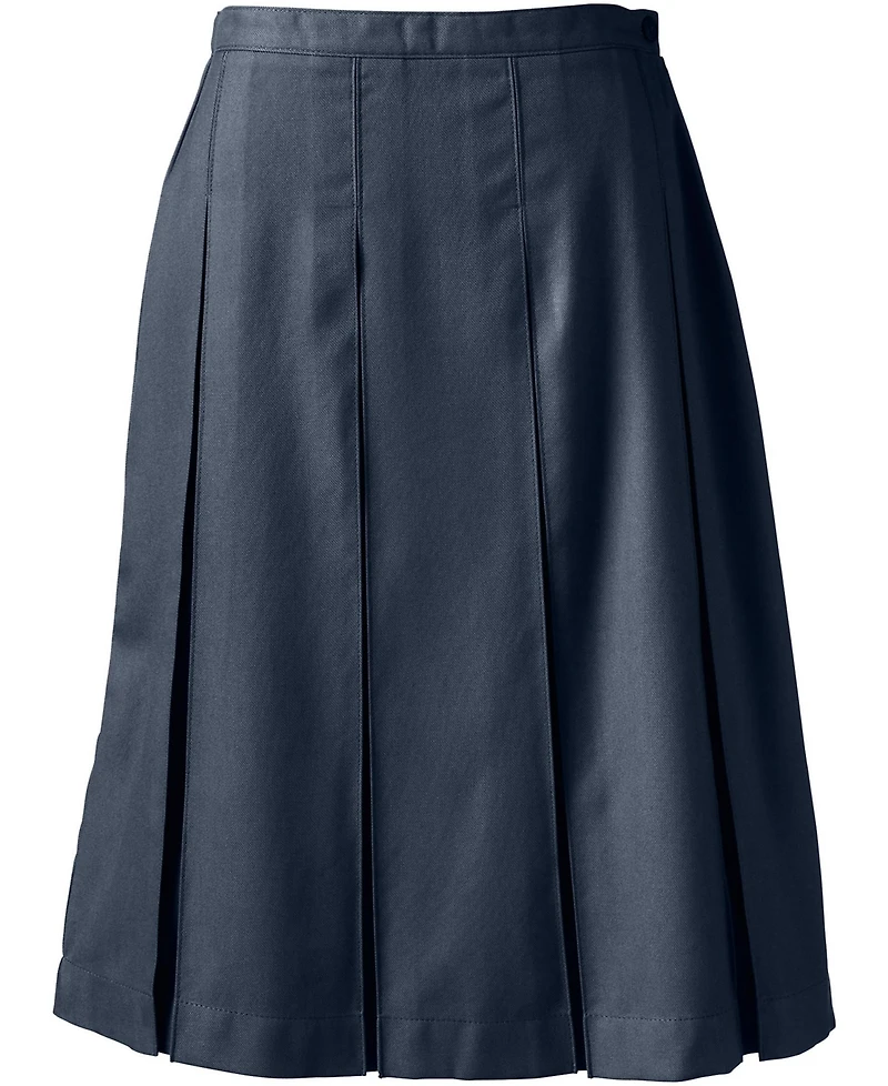 Lands' End Women's Box Pleat Skirt Below the Knee