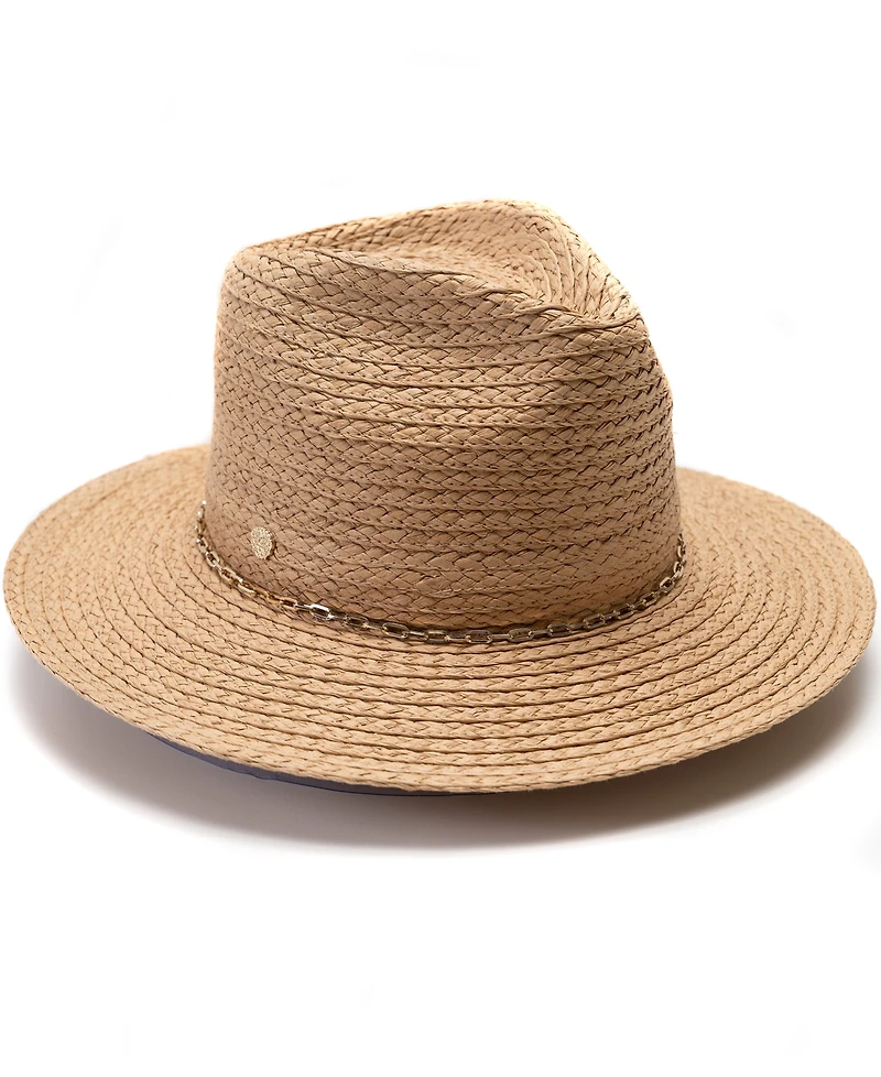 Vince Camuto Chain Trim Oversized Straw Panama Hat