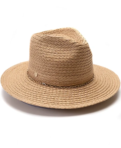Vince Camuto Chain Trim Oversized Straw Panama Hat