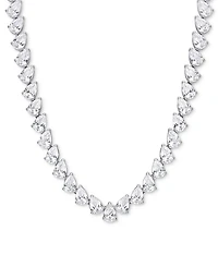Lab-Grown White Sapphire Pear 18" Tennis Necklace (39-1/2 ct. t.w.) in Sterling Silver