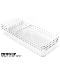 Sorbus Clear Drawer Organizer 5-Piece Set, Multi-Purpose Organizer Bins for Makeup, Vanity, Bathroom, and more