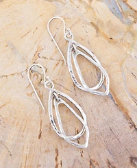 Barse Swirled Genuine Sterling Silver Abstract Drop Earrings