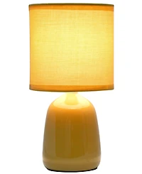 Simple Designs 10.04" Tall Traditional Ceramic Thimble Base Bedside Table Desk Lamp with Matching Fabric Shade
