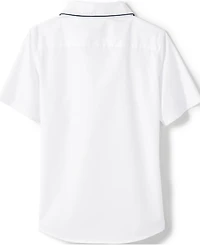 Lands' End Big Girls Piped Peter Pan Collar Broadcloth Shirt
