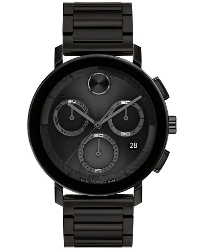 Movado Men's Swiss Chronograph Bold Evolution 2.0 Black Ion Plated Steel Bracelet Watch 42mm
