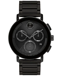 Movado Men's Swiss Chronograph Bold Evolution 2.0 Black Ion Plated Steel Bracelet Watch 42mm