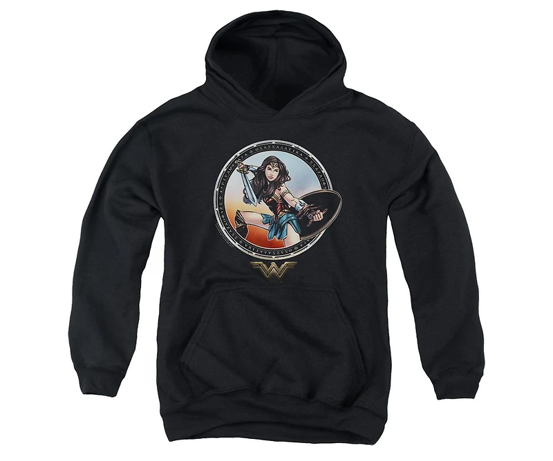 Wonder Woman Movie Youth Battle Pose Pull Over Hoodie / Hooded Sweatshirt