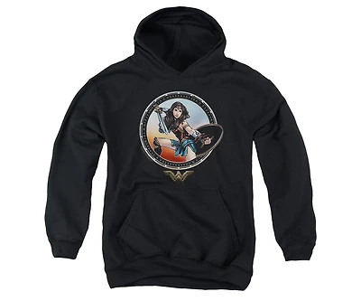 Wonder Woman Movie Youth Battle Pose Pull Over Hoodie / Hooded Sweatshirt