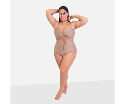 Rebdolls Plus Size Amara Drawstring Cut Out Swimsuit