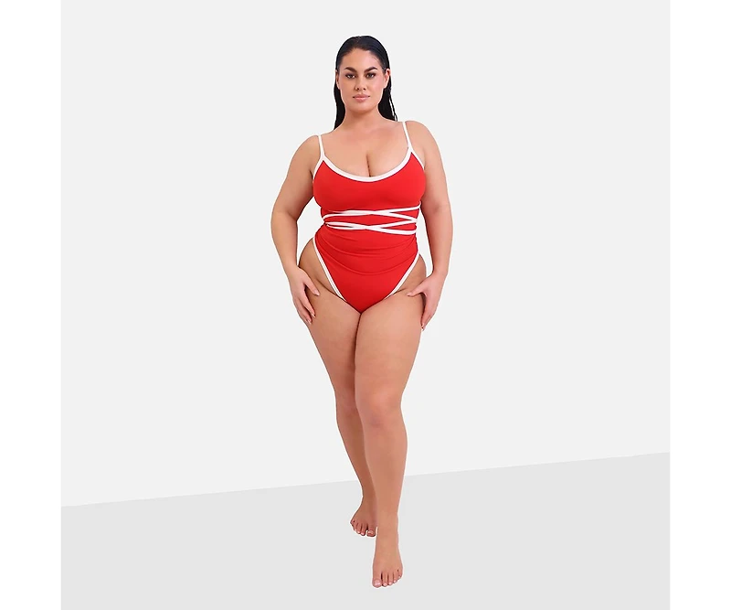 Rebdolls Plus Bon Voyage Contrast Strap Swimsuit