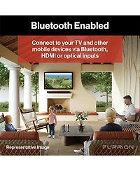 Furrion Aurora 70W 2.1 Outdoor Soundbar with Built-In Subwoofer, Bluetooth, Hdmi-arc, & Optical Inputs