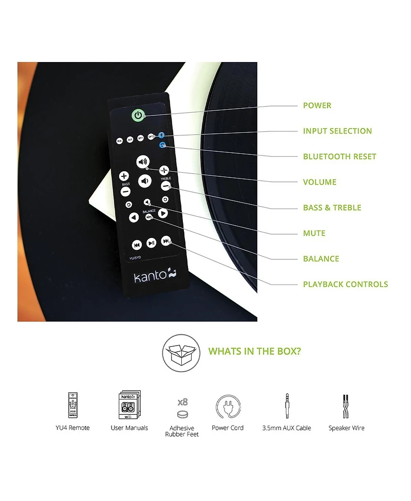 Kanto YU6 Powered Bookshelf Speakers with Built-In Bluetooth - Pair