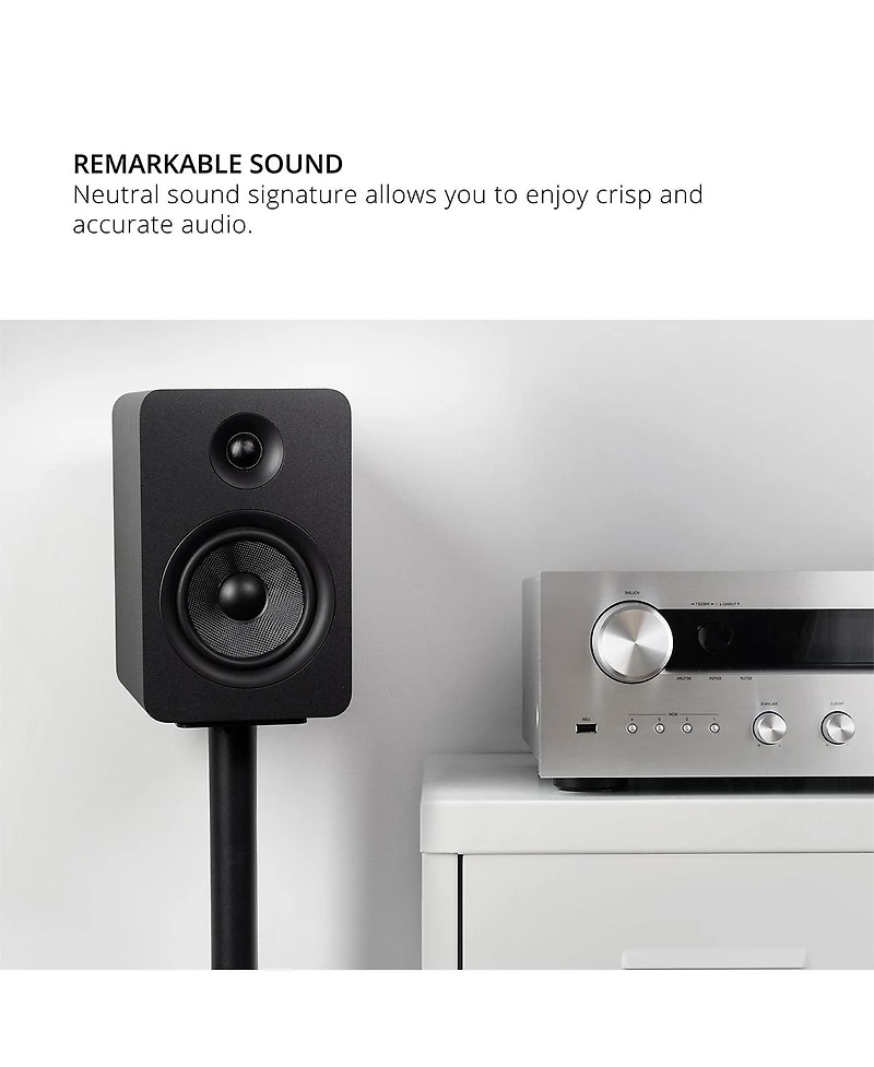 Kanto YUP6 Passive Bookshelf Speakers with 1" Silk Dome Tweeter and 5.25" Kevlar Woofer - Pair