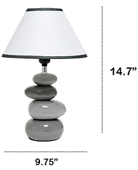 Creekwood Home Priva 14.7" Contemporary Ceramic Stacking Stones Table Desk Lamp