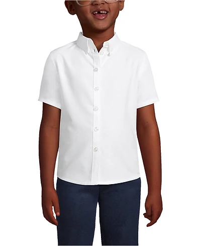 Lands' End Big Girls Short Sleeve Oxford Dress Shirt