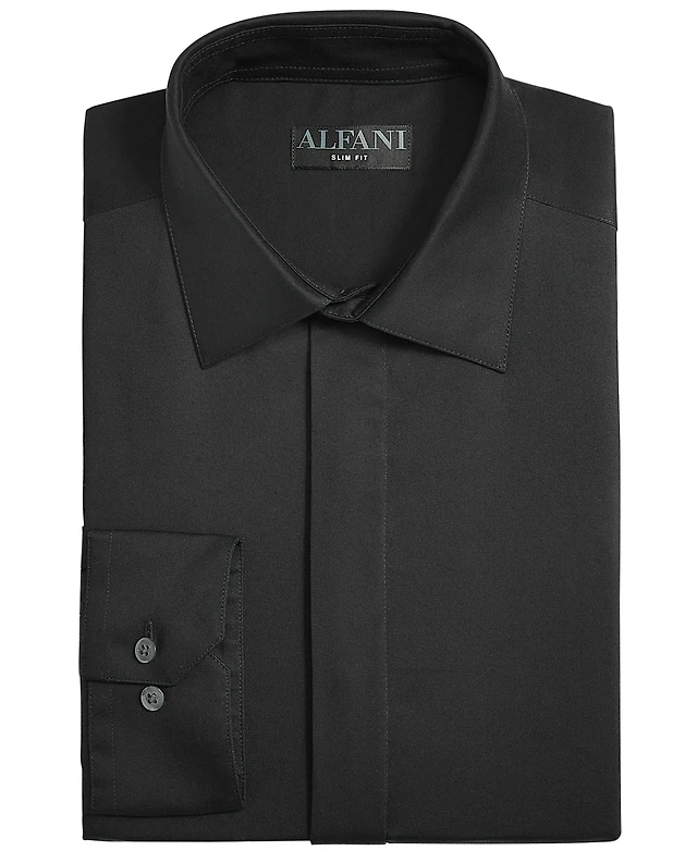 Alfani Men's Slim Fit Covered Placket Tuxedo Shirt, Created for Macy's | MainPlace Mall Alfani Men's Slim Fit Covered Placket Tuxedo Shirt, Created for Macy's | MainPlace Mall