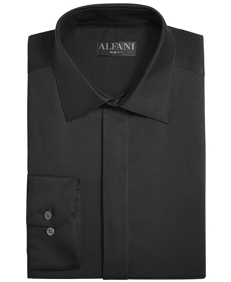 Alfani Men's Slim Fit Covered Placket Tuxedo Shirt, Created for Macy's