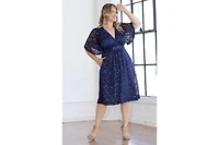 Kiyonna Plus Starry Sequin Lace Cocktail Dress