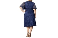 Kiyonna Plus Starry Sequin Lace Cocktail Dress