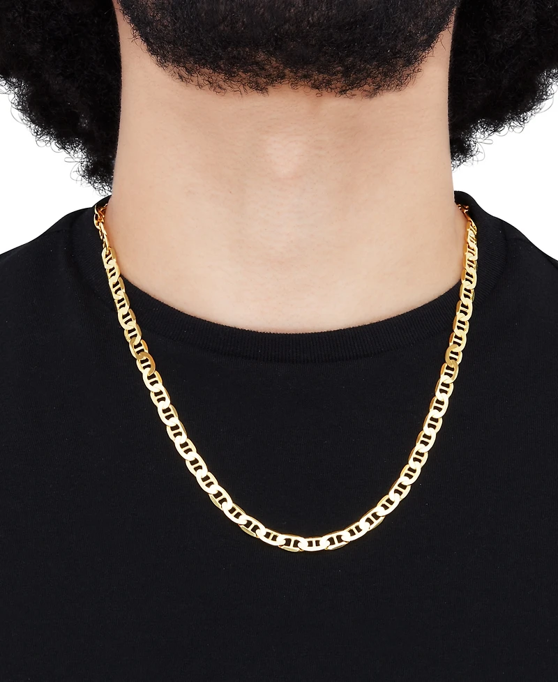 Italian Gold Polished Solid Mariner Link 22" Chain Necklace (6-1/6mm) in 10k Gold