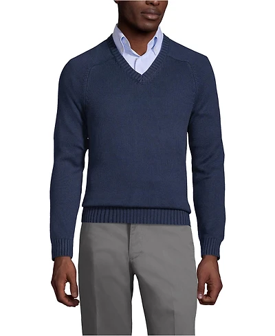 Lands' End Men's Cotton Modal V-neck Sweater