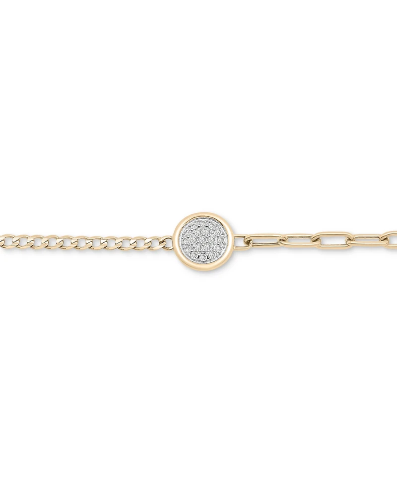 Audrey by Aurate Diamond Pave Disc Two-Chain Link Bracelet (1/4 ct. t.w.) in Gold Vermeil, Created for Macy's