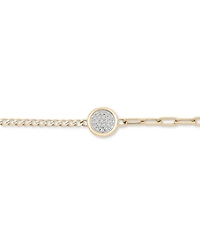 Audrey by Aurate Diamond Pave Disc Two-Chain Link Bracelet (1/4 ct. t.w.) in Gold Vermeil, Created for Macy's