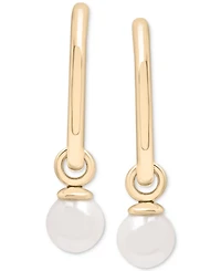 Audrey by Aurate Cultured Freshwater Pearl (5mm) Dangle Small Hoop Earrings in Gold Vermeil, Created for Macy's