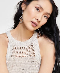 I.n.c. International Concepts Women's Roving Sequin Crochet Sweater Tank Top, Created for Macy's