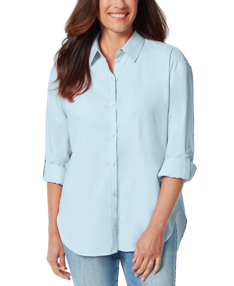 Gloria Vanderbilt Petite Amanda Cotton Button-Front Shirt