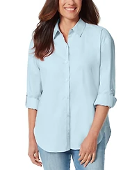 Gloria Vanderbilt Petite Amanda Cotton Button-Front Shirt