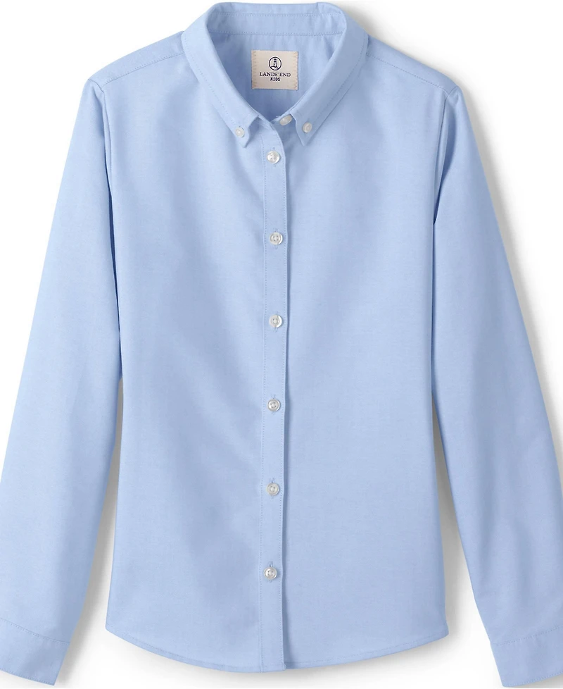 Lands' End Girls Long Sleeve Oxford Dress Shirt