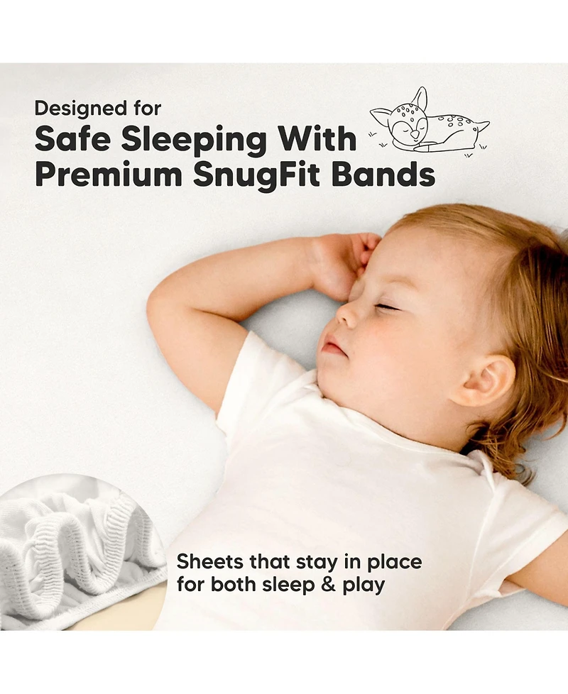 KeaBabies 2-Pack Mini Crib Sheets, Pack and Play Sheets Fitted, N Organic Fitted Sheet Cover