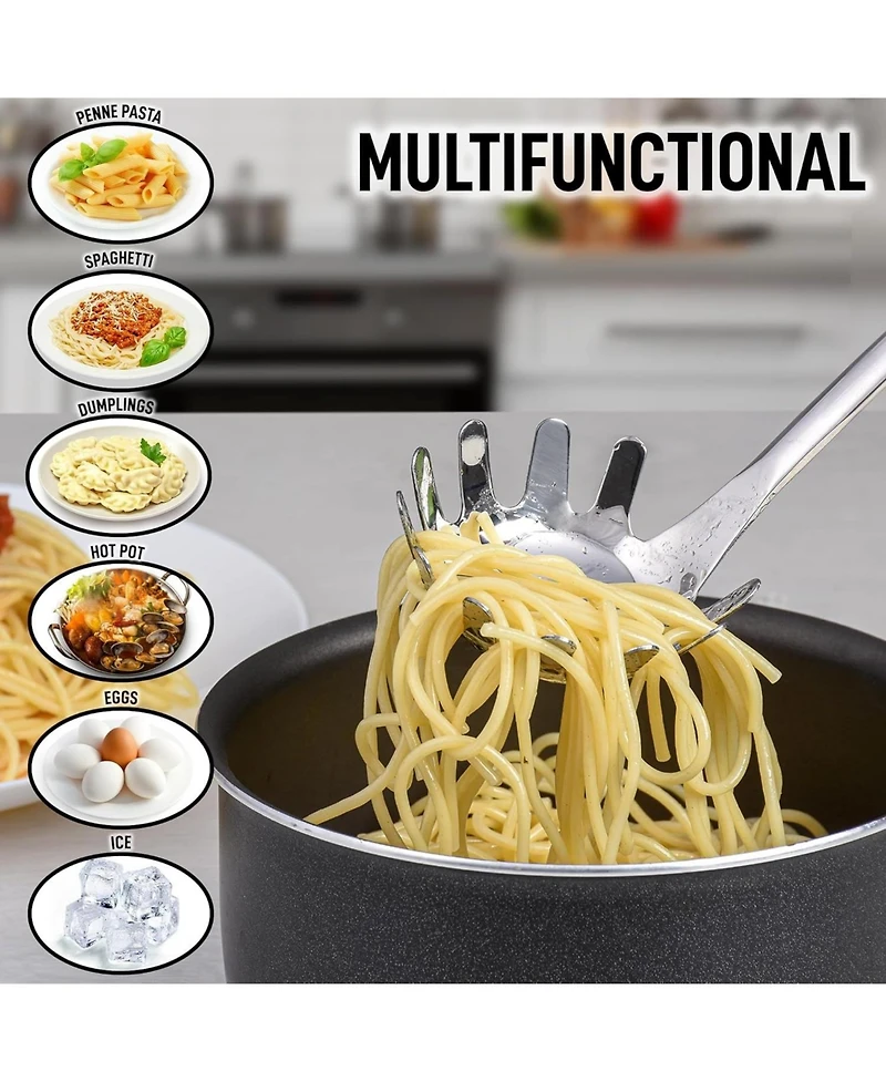 Zulay Kitchen Premium Stainless Steel Spaghetti Spoon - 12 Pasta Server