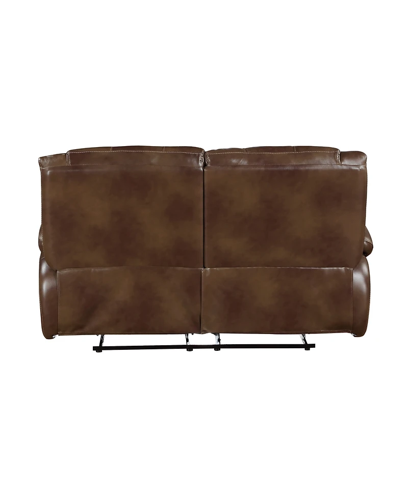 White Label Ouray 64" Leather Double Reclining Love Seat