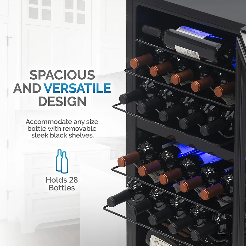 Newair Freestanding Bottle Dual Zone Compressor Wine Fridge in Stainless Steel