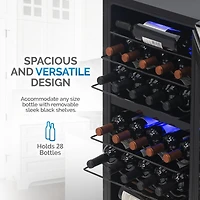 Newair Freestanding Bottle Dual Zone Compressor Wine Fridge in Stainless Steel