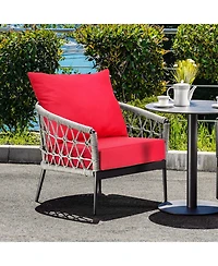 Slickblue Deep Seat Chair Cushion Pads Set with Rope Belts for Indoor and Outdoor