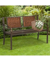 Slickblue Patio Garden Bench with Powder Coated Steel Frame