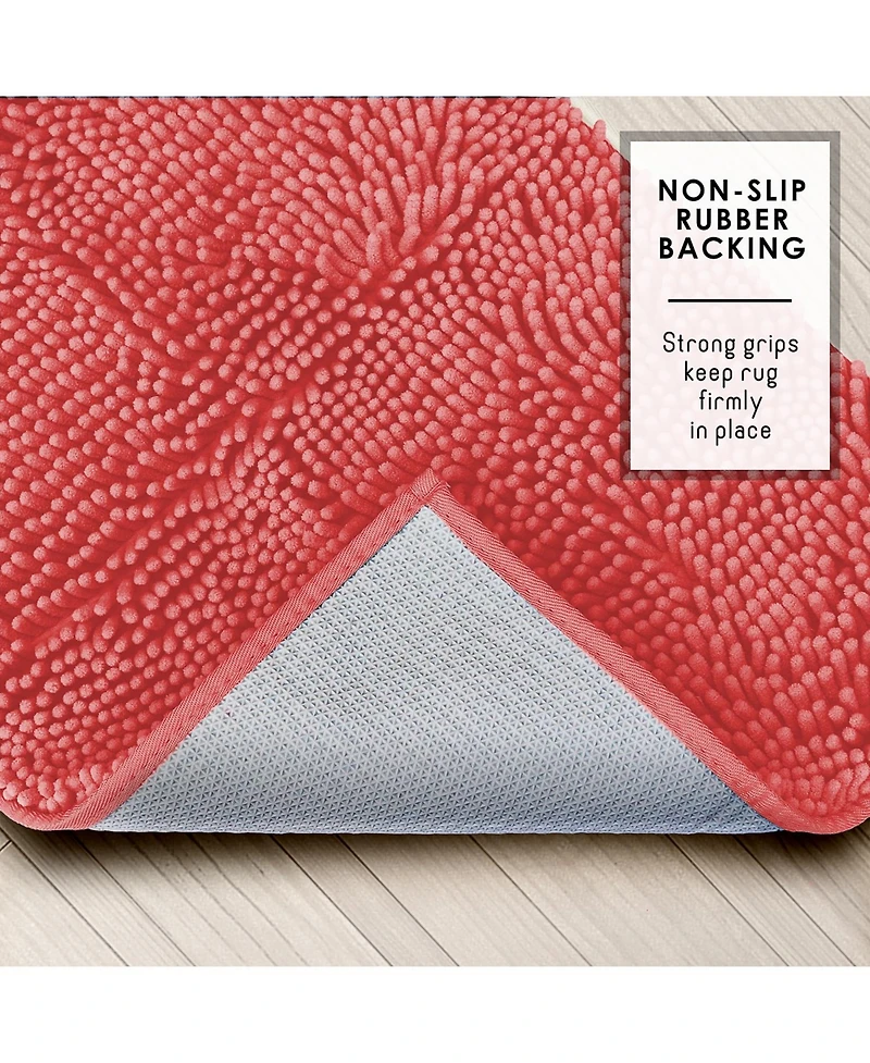 Ultra Soft Non-Slip Chenille Bath Rug - Quick Dry, Machine Washable Large 26”x44”