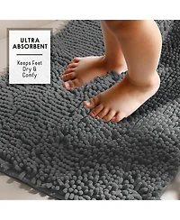 Ultra-Soft Quick-Dry Chenille Bath Rug - Non-Slip Pvc Backing, Machine-Washable (Small 17″×24″)