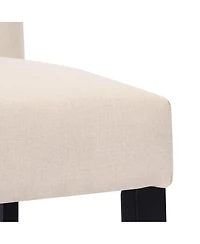 WestinTrends Linen Fabric Tufted Bar Stool (Set of 2