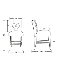 WestinTrends 24" Linen Fabric Tufted Counter Stool