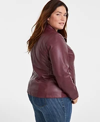 Cole Haan Womens Plus Size Leather Jacket